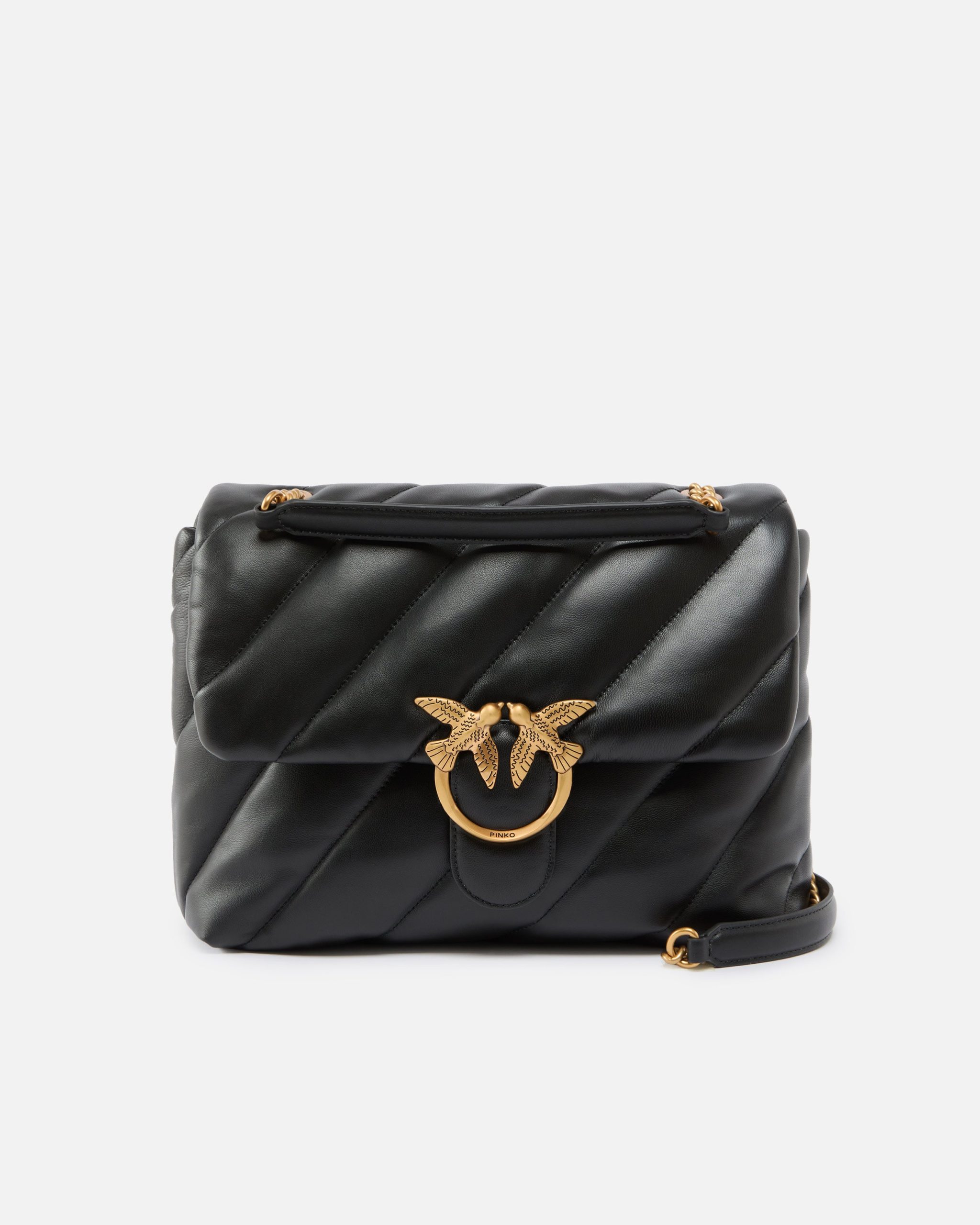 Μεγάλη τσάντα ώμου Love Bag Puff Maxi Quilt - Μαύρο