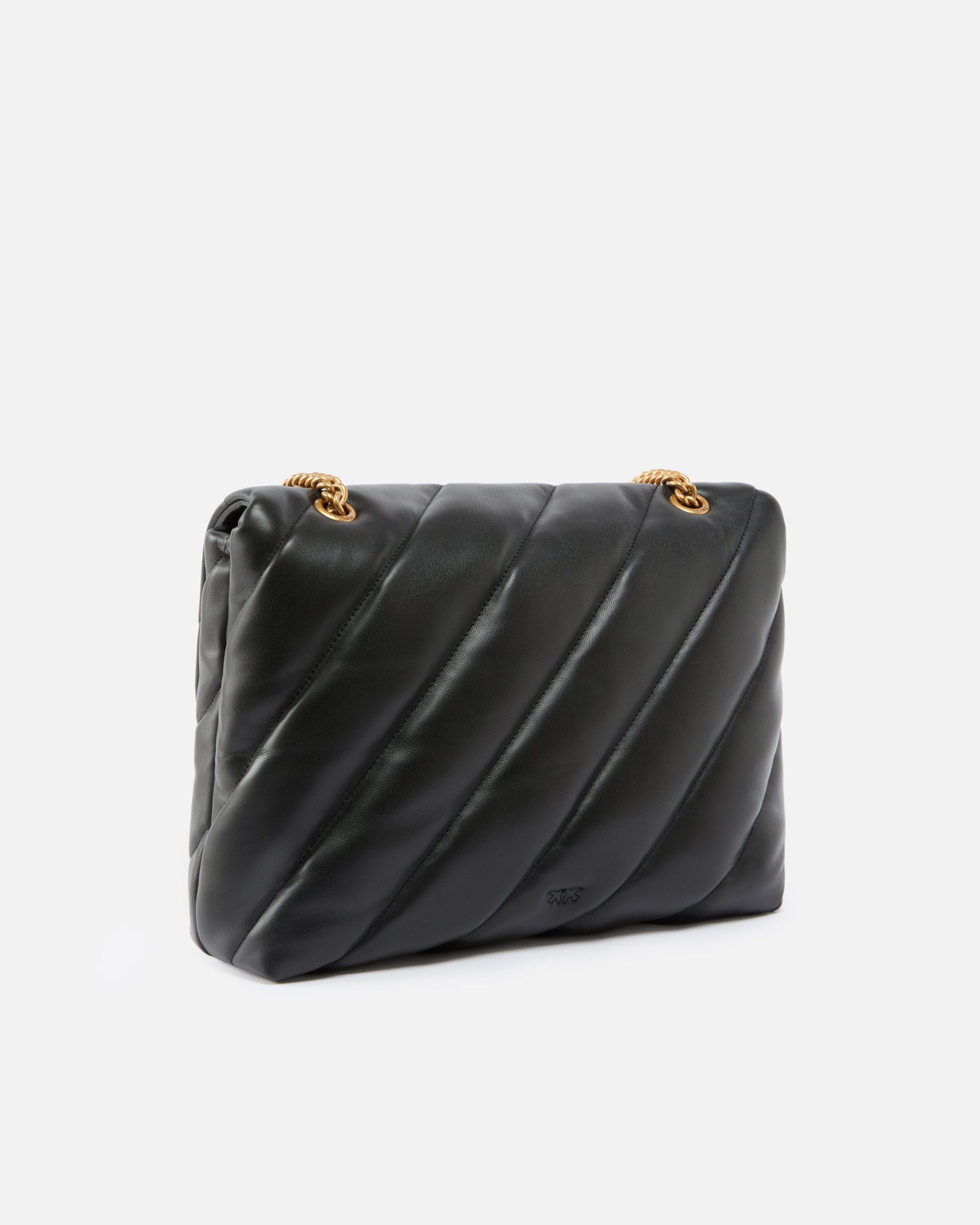 Μεγάλη τσάντα ώμου Love Bag Puff Maxi Quilt - Μαύρο