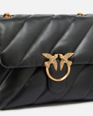 Μεγάλη τσάντα ώμου Love Bag Puff Maxi Quilt - Μαύρο