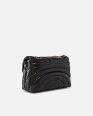 Μεγάλη τσάντα χιαστί Love Bag Puff με καπιτονέ σχέδιο σε στυλ πεταλούδας - Μαύρο