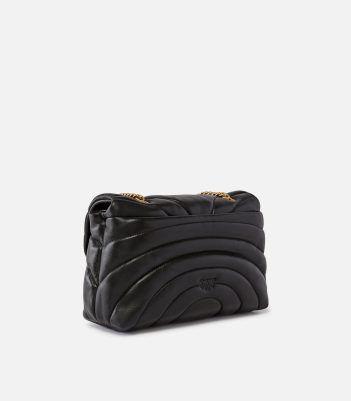 Μεγάλη τσάντα χιαστί Love Bag Puff με καπιτονέ σχέδιο σε στυλ πεταλούδας - Μαύρο