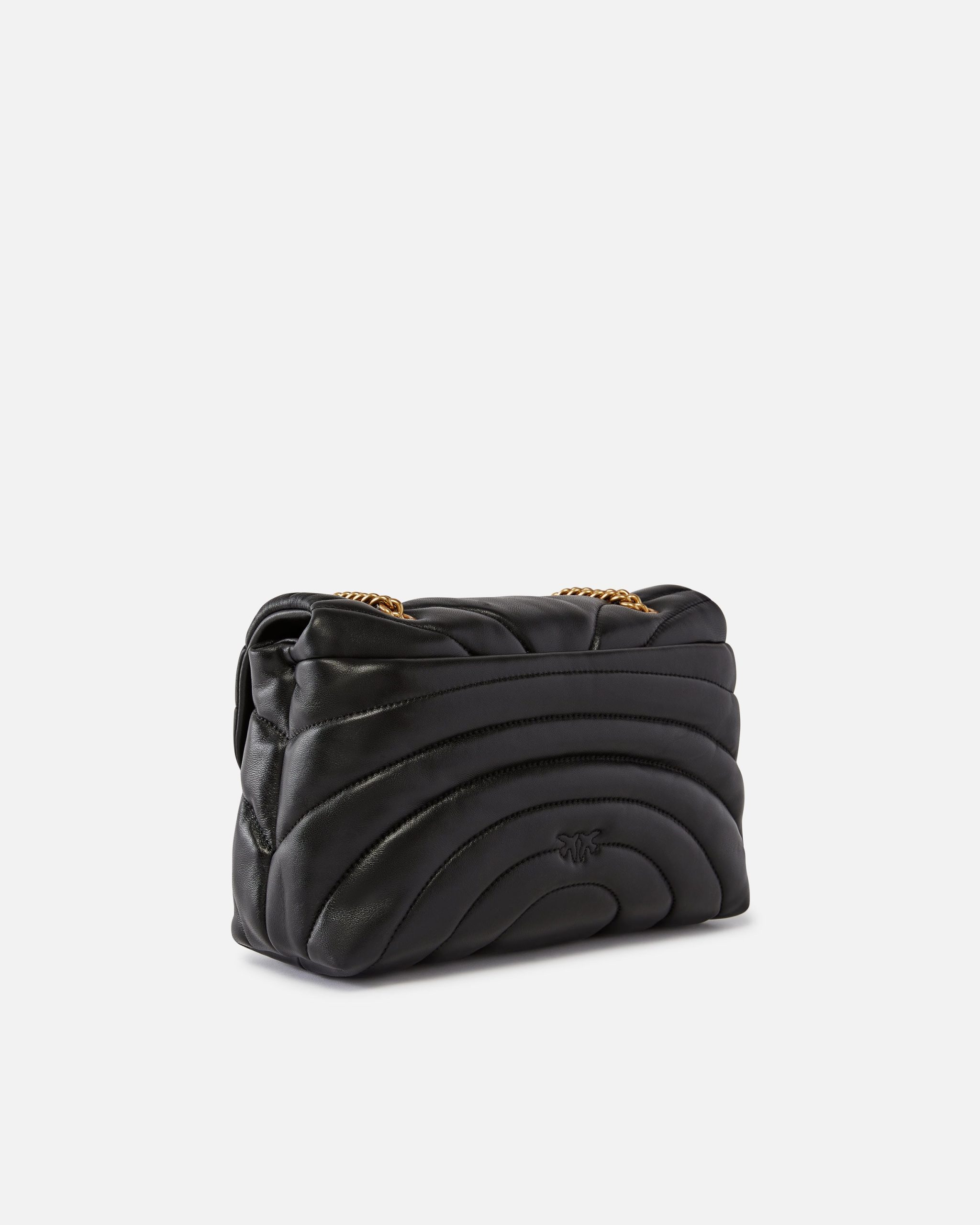 Μεγάλη τσάντα χιαστί Love Bag Puff με καπιτονέ σχέδιο σε στυλ πεταλούδας - Μαύρο