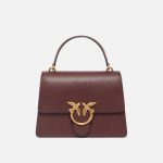 Μεσαία τσάντα χειρός Love Bag Top Handle από δέρμα - Μπορντό