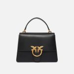 Μεσαία τσάντα χειρός Love Bag Top Handle από δέρμα - Μαύρο