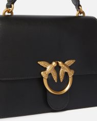 Μεσαία τσάντα χειρός Love Bag Top Handle από δέρμα - Μαύρο