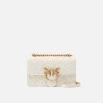 Μικρή τσάντα χιαστί Love Bag με εσώγλυφο λογότυπο - Λευκό