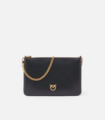 Μεσαία τσάντα ώμου Flat Love Bag Simply - Μαύρο