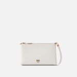 Δερμάτινο επίπεδο τσαντάκι με λογότυπο Love Birds - Λευκό