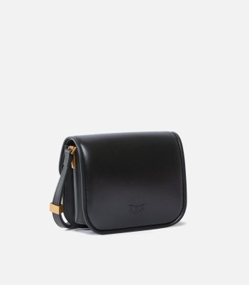 Μεσαία τσάντα ώμου Love Bag Box από δέρμα νάπα - Μαύρο