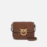 Μικρή τσάντα ώμου Mini Love Bag Box από σουέτ δέρμα - Καφέ