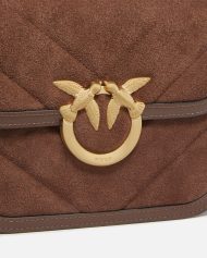 Μικρή τσάντα ώμου Mini Love Bag Box από σουέτ δέρμα - Καφέ