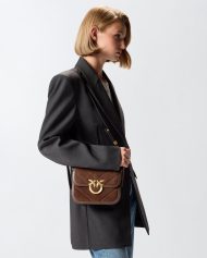 Μικρή τσάντα ώμου Mini Love Bag Box από σουέτ δέρμα - Καφέ