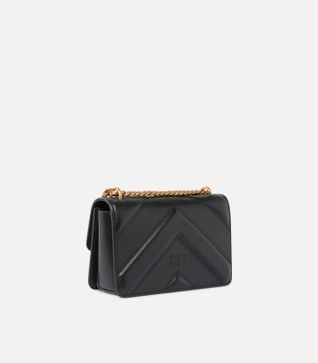 Μικρή δερματίνη τσάντα χειρός Love Bag One - Μαύρο