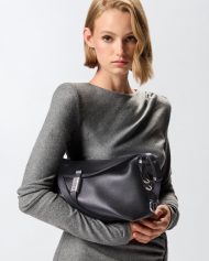 Δερμάτινη τσάντα ώμου μεσαίου μεγέθους Saddle Bag - Μαύρο