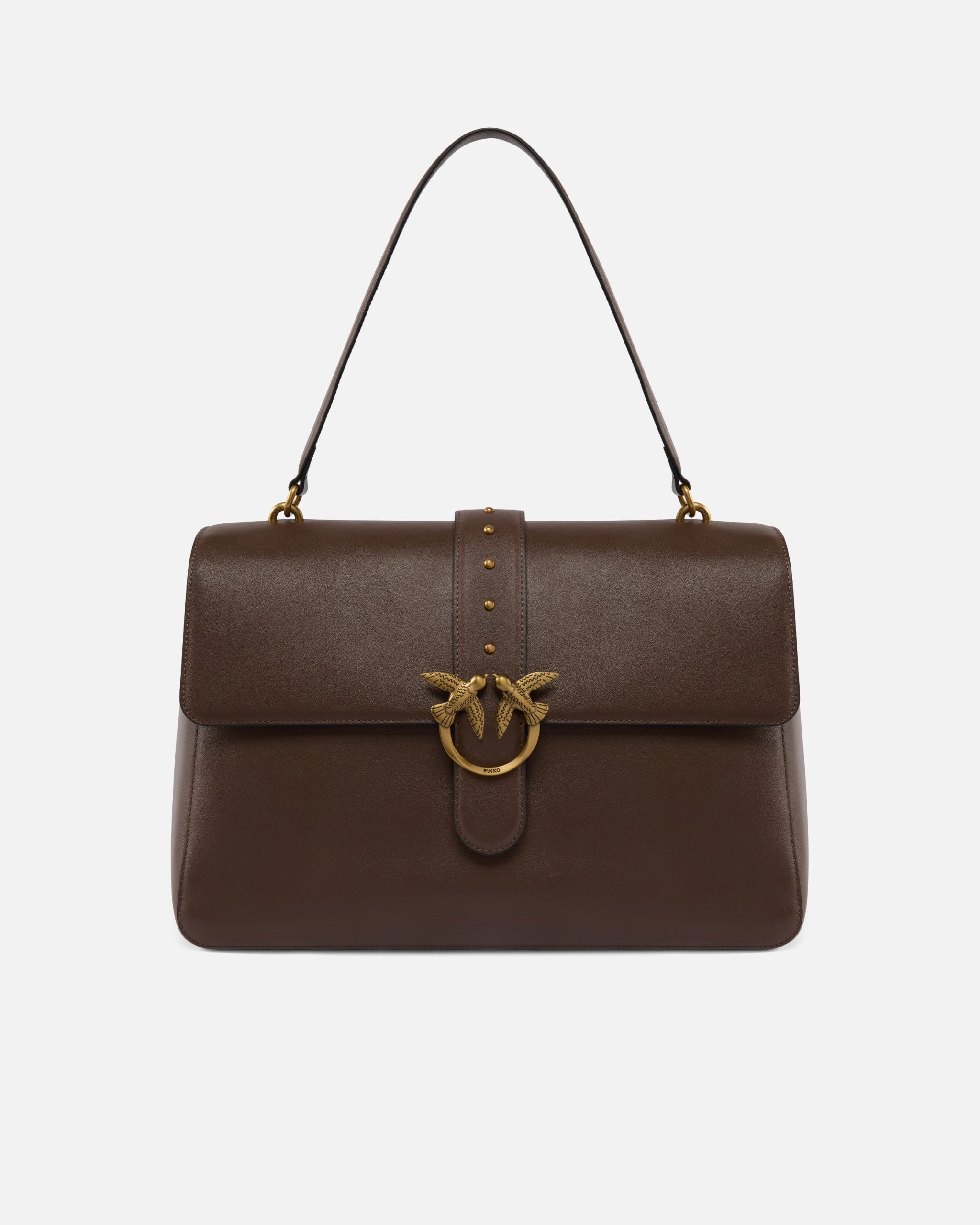 Δερμάτινη τσάντα ώμου Maxi Love Bag Slouchy - Καφέ