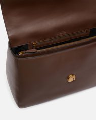 Δερμάτινη τσάντα ώμου Maxi Love Bag Slouchy - Καφέ