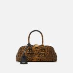 Καθημερινή τσάντα σουέντ με τύπωμα ωχράς κηλίδας - Multicolor Καφέ-Μαύρο