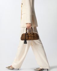 Καθημερινή τσάντα σουέντ με τύπωμα ωχράς κηλίδας - Multicolor Καφέ-Μαύρο