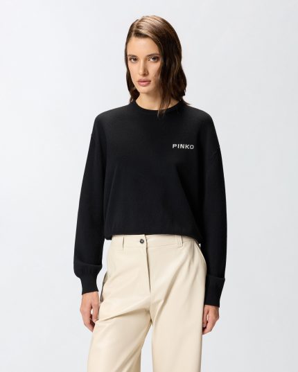 Πουλόβερ με μεγάλο λογότυπο Love Birds - Multicolor Μαύρο-Λευκό