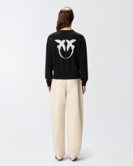 Πουλόβερ με μεγάλο λογότυπο Love Birds - Multicolor Μαύρο-Λευκό