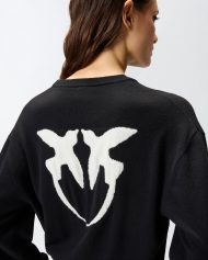 Πουλόβερ με μεγάλο λογότυπο Love Birds - Multicolor Μαύρο-Λευκό