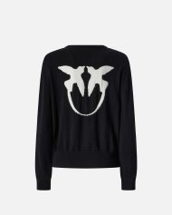 Πουλόβερ με μεγάλο λογότυπο Love Birds - Multicolor Μαύρο-Λευκό