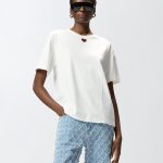 T-shirt με κεντημένη καρδιά - Λευκό