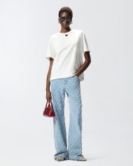 T-shirt με κεντημένη καρδιά - Λευκό