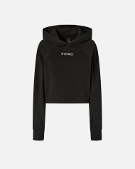 Cropped φούτερ με κέντημα - Μαύρο