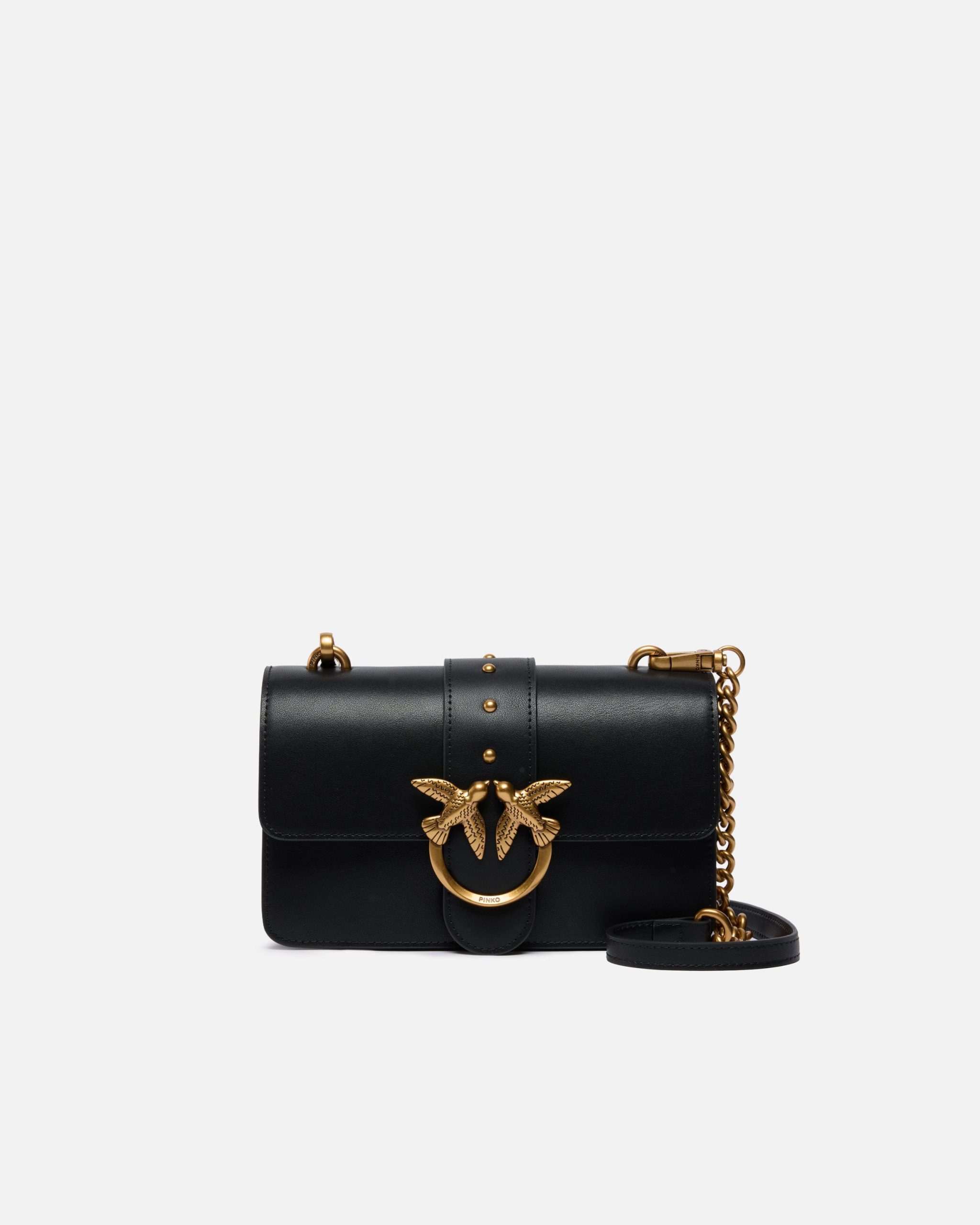 105856A0F1Z99Q00001_1.jpg Μικρή δερματίνη τσάντα Love Bag One με λουρί - Μαύρο