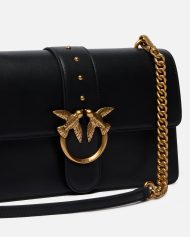 Δερματίνη τσάντα χειρός μεσαίου μεγέθους Love Bag One - Μαύρο