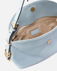 Σέλα σουέτ μικρή τσάντα ώμου - Γαλάζιο
