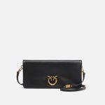 Δερμάτινο τσαντάκι χιαστί μεσαίου μεγέθους Love Bag Click Soft Horizontal - Μαύρο