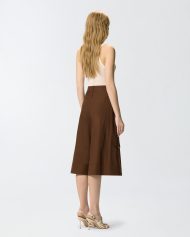 Μακριά βαμβακερή βερμούδα σε χυτή γραμμή - Καφέ