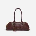 Μεγάλη δερμάτινη τσάντα ώμου Escape Bag Horizontal - Μπορντό