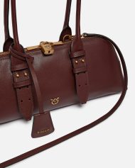 Μεγάλη δερμάτινη τσάντα ώμου Escape Bag Horizontal - Μπορντό