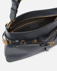 Δερμάτινη τσάντα ώμου μεσαίου μεγέθους Belt Bag - Σκούρο γκρι