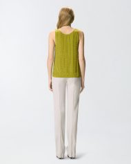 Αμάνικο τοπ με ρίγες με διακοσμητικά - Πράσινο