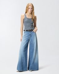 Εβαζέ τζιν σε γραμμή super wide-leg - Γαλάζιο