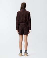 Cropped πουκάμισο με κοφτό κέντημα - Testa Di Moro Brown