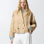 Κοντή σταυρωτή καμπαρντίνα - Μπεζ