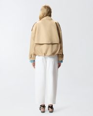 Κοντή σταυρωτή καμπαρντίνα - Μπεζ