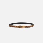 Ζώνη 2 cm από σουέτ με λεοπάρ στάμπα - Multicolor Καφέ-Μαύρο