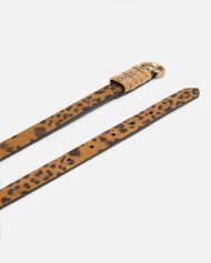 Ζώνη 2 cm από σουέτ με λεοπάρ στάμπα - Multicolor Καφέ-Μαύρο