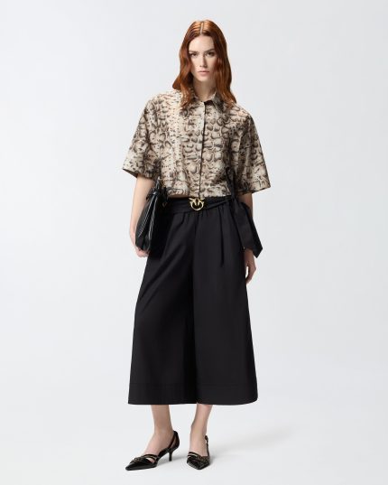 Μακριά βερμούδα με αγκράφα Love Birds - Μαύρο