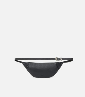 Μικρό τσαντάκι μέσης από δέρμα new biker - Μαύρο