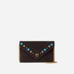 Μικρή τσάντα φάκελος από σουέτ με τρουκς και λουρί - Καφέ