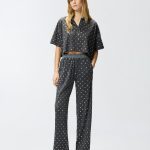 Διχτυωτό παντελόνι με καθρεφτάκια - Σκούρο γκρι