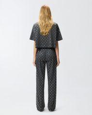 Διχτυωτό παντελόνι με καθρεφτάκια - Σκούρο γκρι