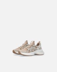 Sneakers με γκλίτερ - Multicolor Ροζ-Μπεζ